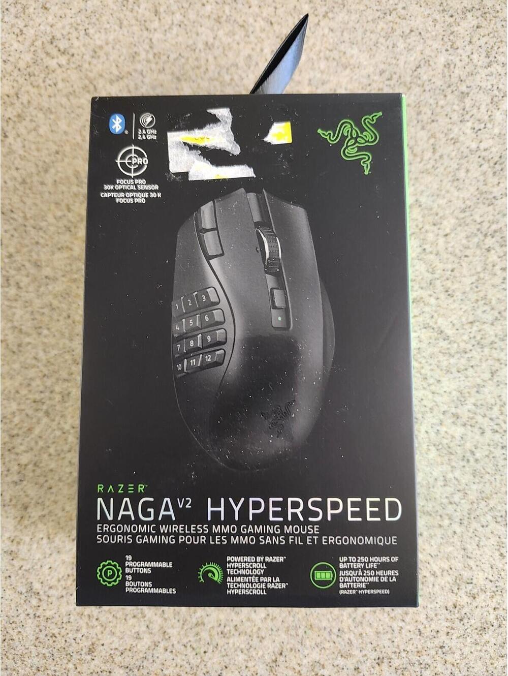 Razer Naga V2 Hyperspeed Ergonomic Gaming Mouse New Sealed